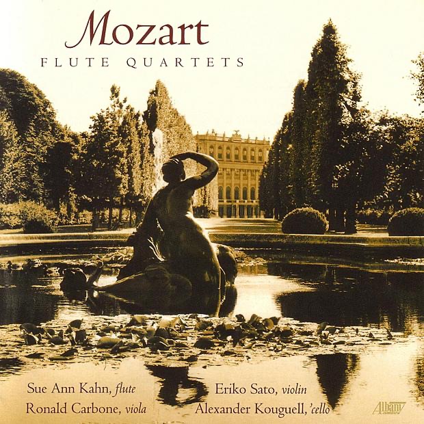 Обложка альбома «Mozart: Flute Quartets» — Alexander Kouguell, Eriko Sato, Ronald Carbone & Sue Ann Kahn