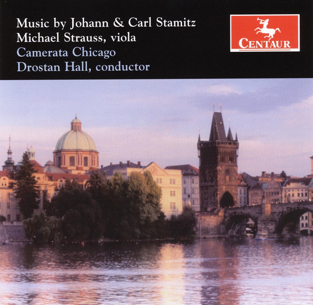 Обложка альбома «Stamitz, J.: Symphony in A Major - Symphony in G Major - Viola Concerto in D Major - Sinfonia Concertante in D Major» — Camerata Chicago, Drostan Hall, Michael Strauss & Desiree Ruhstrat