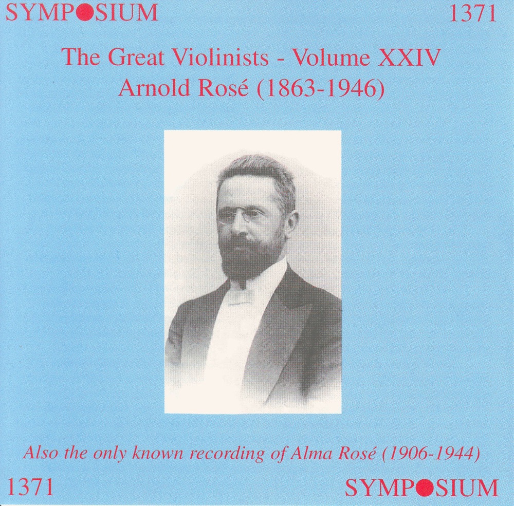 Обложка альбома «The Great Violinists, Vol. 24 (1902-1929)» — Studio Pianist, Arnold Rose, Alfred Rose, Alma Rose & Studio chamber orchestra