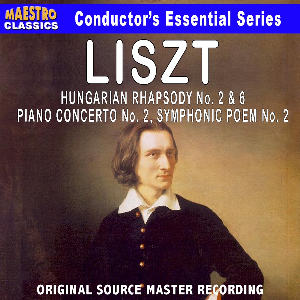 Обложка альбома «Liszt: Piano Concerto No. 2, Hungarian Rhapsody No. 2 & 6, Symphonic Poem No. 2» — Nuremberg Symphony Orchestra, South German Philharmonic Orchestra, Max Loy, Alfred Scholz & Räto Tschupp