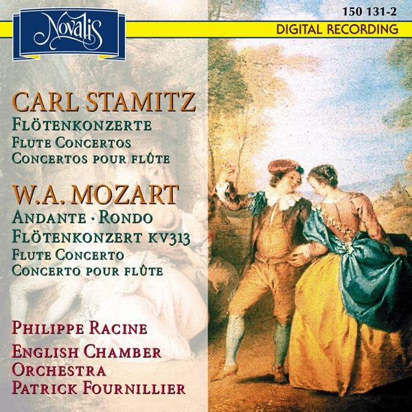 Обложка альбома «Stamitz: Flute Concertos, W.A. Mozart: Andante, Rondo, Flute Concerto K. 313» — English Chamber Orchestra, Patrick Fournillier & Philippe Racine