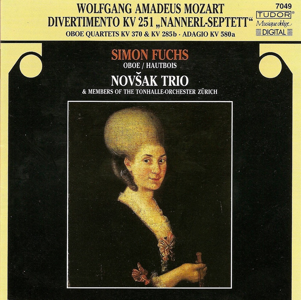 Обложка альбома «Mozart: Divertimento No. 11, Oboe Quartet, K. 370, Flute Quartet No. 3 & Adagio In C Major» — Simon Fuchs & Novsak Trio