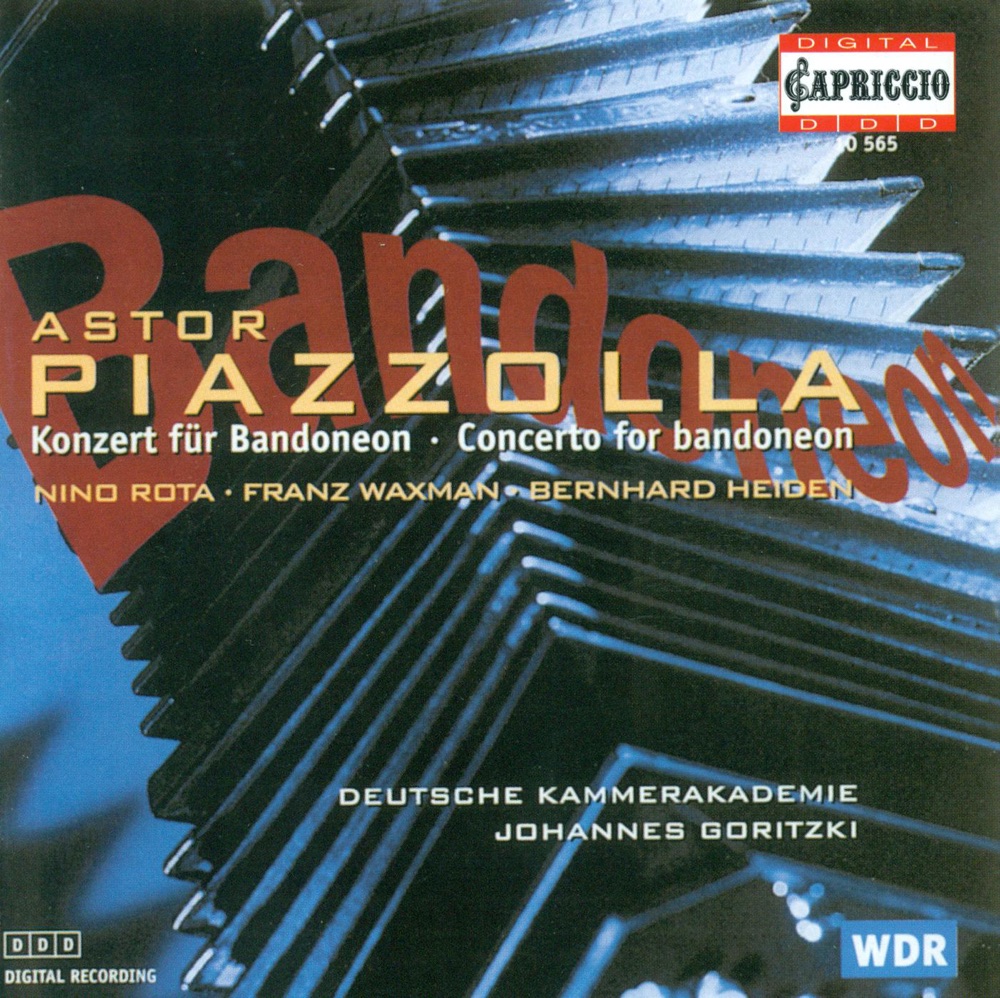 Обложка альбома «Piazzolla: Bandoneon Concerto - Rota: Concerto for Strings - Waxman: Sinfonietta - Heiden: Concertino for String Orchestra» — Johannes Goritzki, German Chamber Academy Neuss & Lothar Hensel