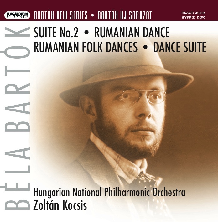 Обложка альбома «Bartók: Suite No. 2 for Orchestra, Rumanian Dance for Orchestra, Rumanian Folk Dances for Small Orchestra, Dance Suite for Orchestra; Suite No. 2 for Orchestra (1921 version)» — Hungarian National Philharmonic & Zoltán Kocsis