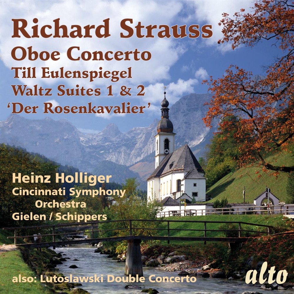 Обложка альбома «Richard Strauss: Oboe Concerto; Till Eulenspiegel; Rosenkavalier Waltzes - Lutoslawski: Double Concerto» — Heinz Holliger, Cincinnati Symphony Orchestra, Michael Gielen, Thomas Schippers & Ursula Holliger
