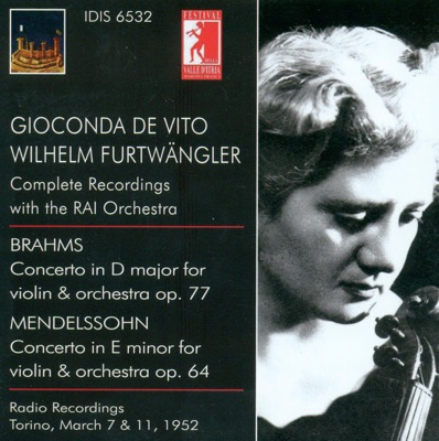 Brahms, J.: Violin Concerto, Op. 77 - Mendelssohn, Felix: Violin Concerto, Op. 64 (De Vito) (1952)