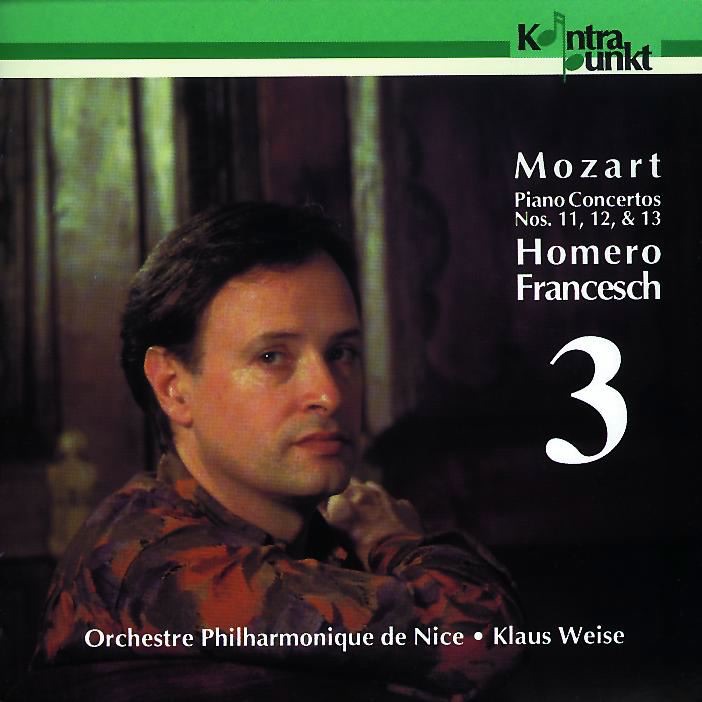 Обложка альбома «Mozart: Piano Concertos Nos. 11, 12 & 13» — Homero Francesch, Klaus Weise & Orchestre Philharmonique de Nice