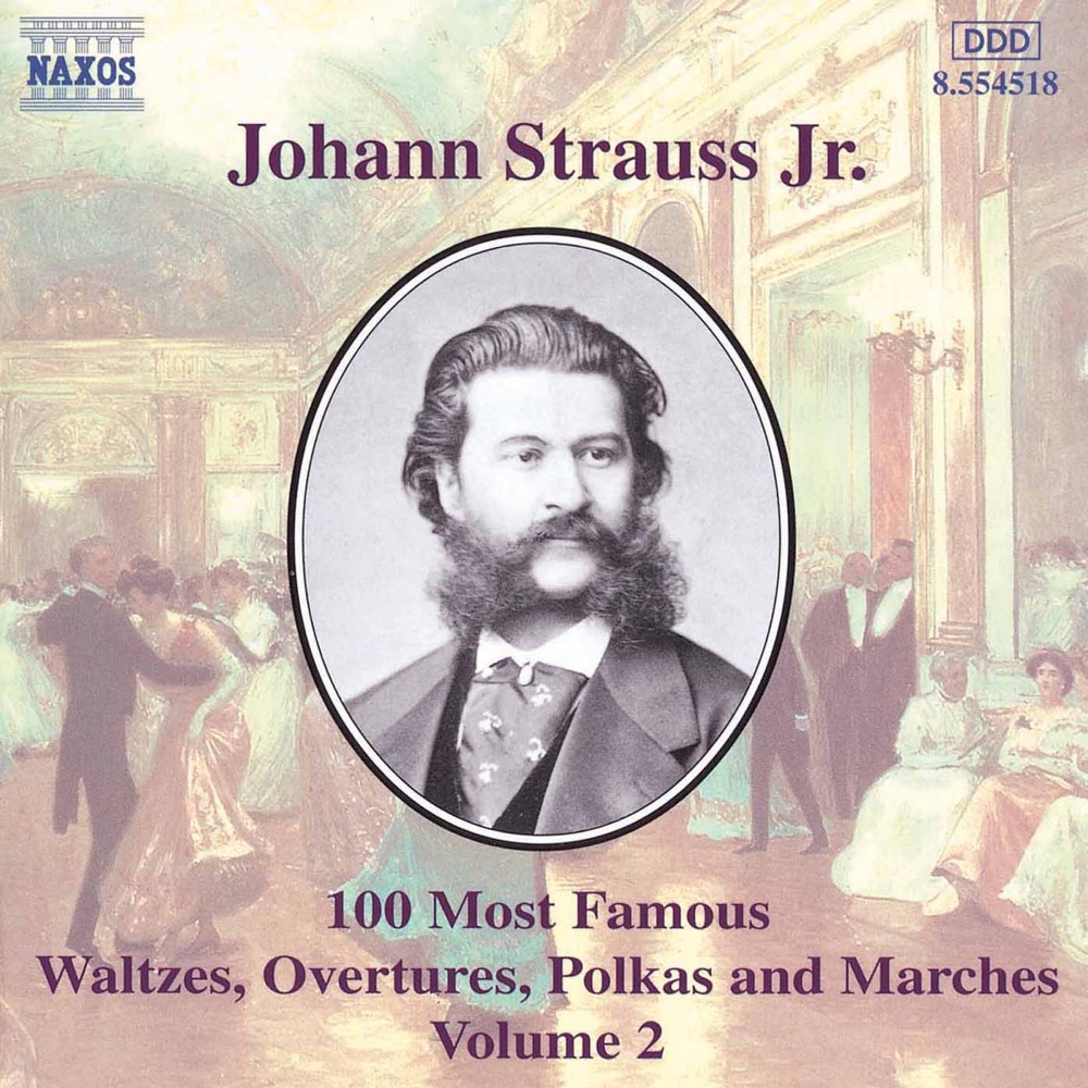 Обложка альбома «Strauss II: 100 Most Famous Works, Vol. 2» — Alfred Walter, Slovak Philharmonic Orchestra, Michael Dittrich, Slovak Radio Symphony Orchestra, Johannes Wildner, Slovak State Philharmonic Orchestra, Kosice, Peter Guth, Austrian Radio Symphony Orchestra & Katowice Polish State Philharmonic Orchestra