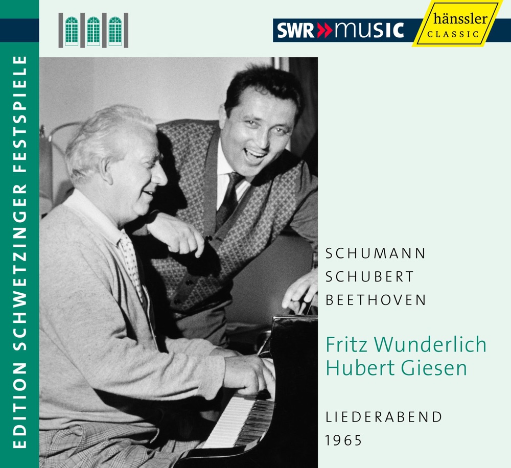 Обложка альбома «Vocal Recital: Wunderlich, Fritz - Schumann, R. - Schubert, F. - Beethoven, L. Van (Schwetzinger Festspiele Edition, 1965)» — Hubert Giesen & Fritz Wunderlich
