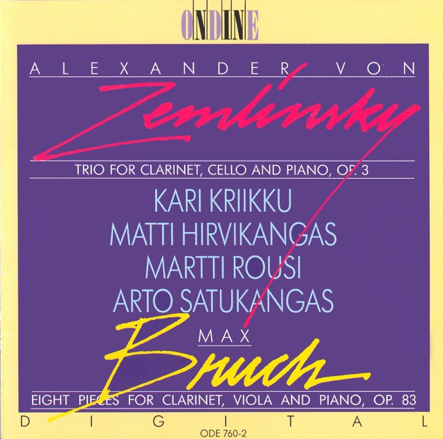 Zemlinsky:&nbsp;Trio&nbsp;for Clarinet, Cello and Piano in D Minor - Bruch: 8 Pieces