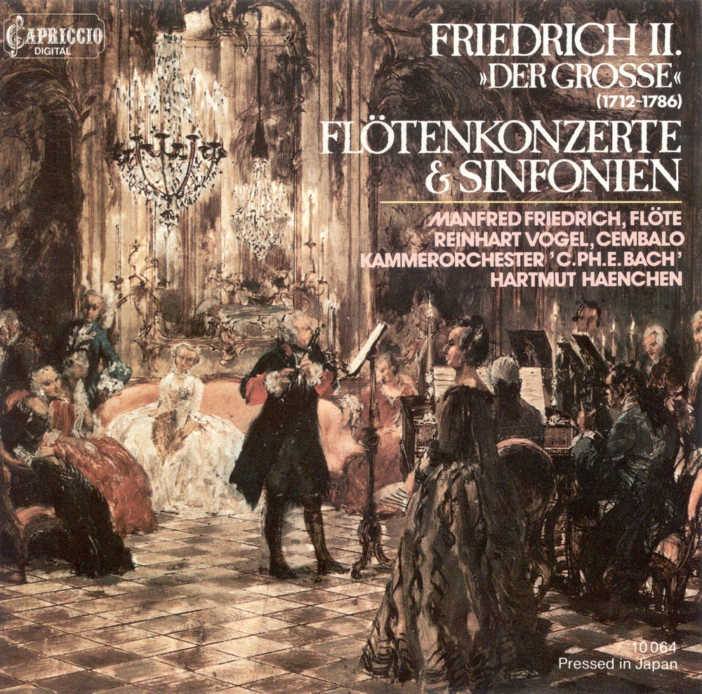 Обложка альбома «Frederick Ii: Sinfonias - Flute Concertos» — Hartmut Haenchen, Carl Philipp Emanuel Bach Chamber Orchestra & Manfred Friedrich