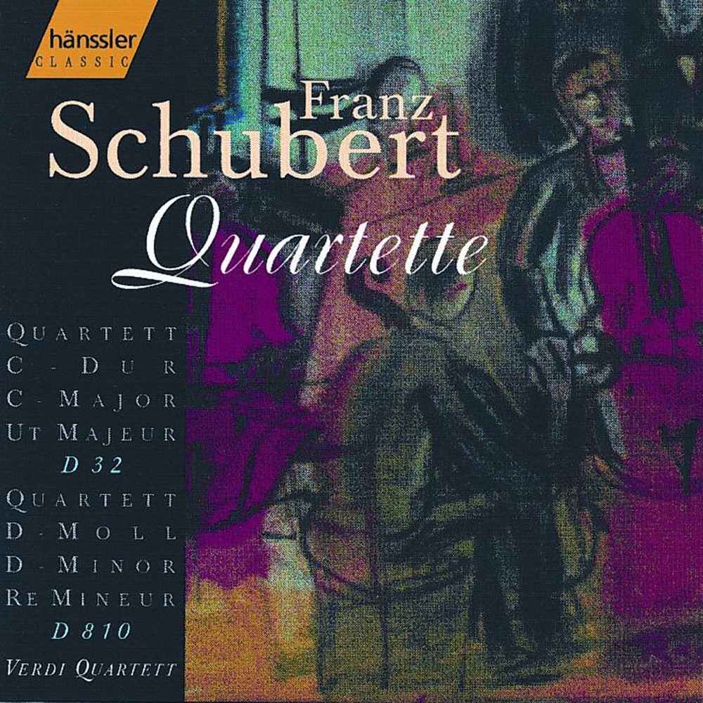 Обложка альбома «Schubert: String Quartet No. 14 In D Minor, D. 810 - String Quartet No. 2 In C Major, D. 32» — Verdi Quartet