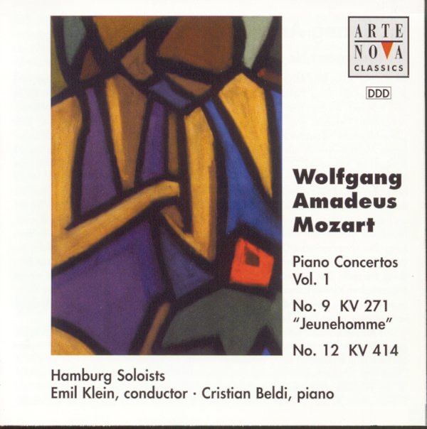 Обложка альбома «Mozart: Piano Concertos, Vol. 1-- No. 9 "Jeunehomme"; No. 12» — Cristian Beldi, Emil Klein & Hamburg Soloists