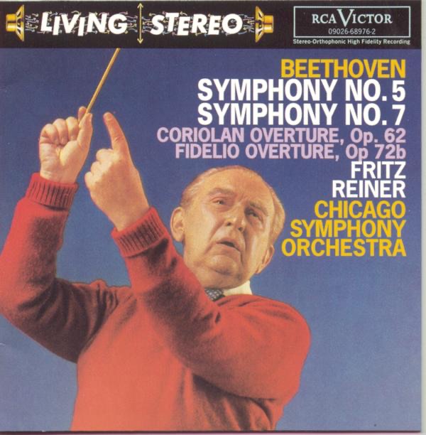 Обложка альбома «Beethoven: Symphonies 5 & 7, Coriolan Overture, Op.62, Fidelio Overture Op. 72b» — Fritz Reiner & Chicago Symphony Orchestra