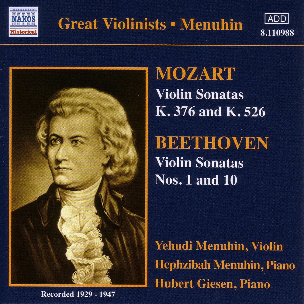Обложка альбома «Mozart & Beethoven: Violin Sonatas» — Hephzibah Menuhin, Hubert Giesen & Yehudi Menuhin