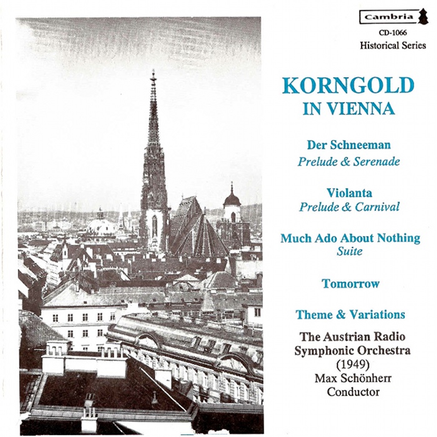 Korngold in Vienna by Austrian Radio Symphony Orchestra & Max Schonherr album cover