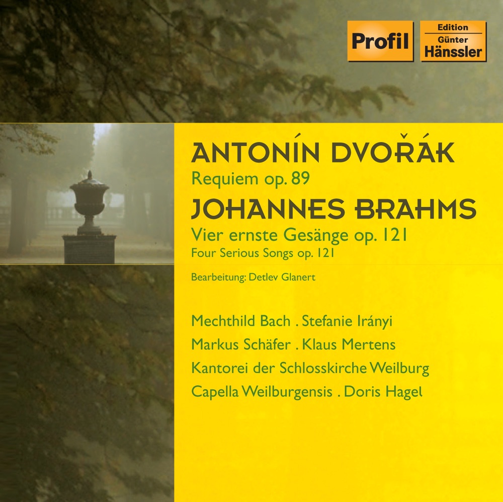 Обложка альбома «Dvorak: Requiem - Brahms: 4 Ernste Gesange» — Markus Schäfer, Klaus Mertens, Doris Hagel, Stefanie Iranyi, Mechthild Bach, Schlosskirche Weilburg Kantorei & Capella Weiburgensis