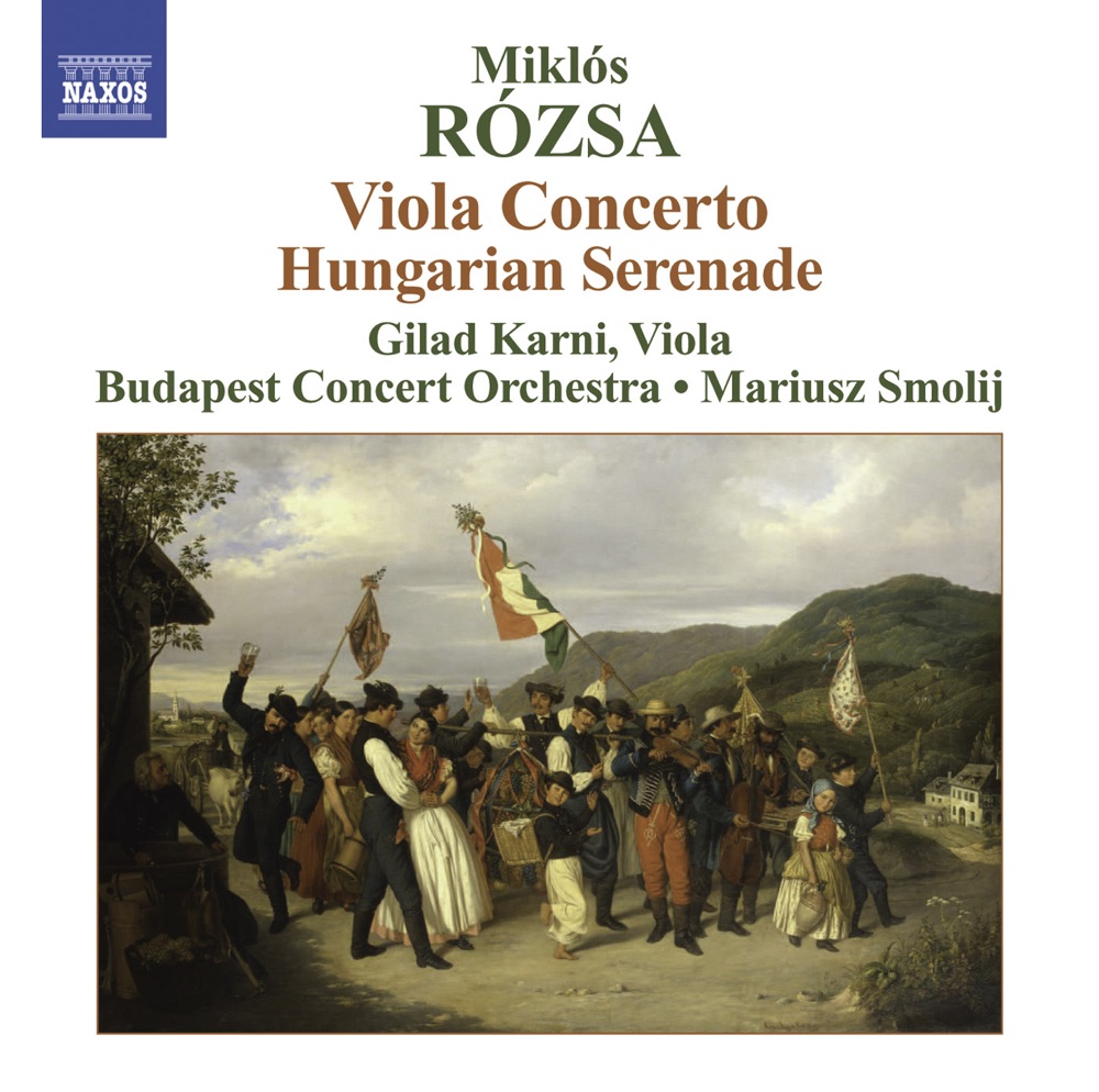 Обложка альбома «Rozsa: 3 Hungarian Sketches, Viola Concerto, Hungarian Serenade» — Gilad Karni, Mariusz Smolij & MÁV Symphony Orchestra