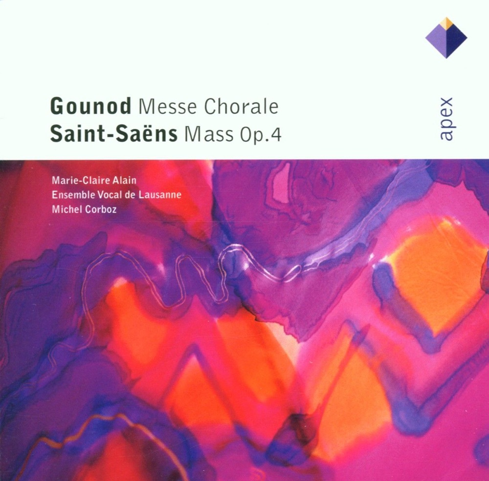 Обложка альбома «Gounod: Messe Chorale - Saint-Saëns: Mass» — Ensemble Vocal de Lausanne, Marie-Claire Alain & Michel Corboz