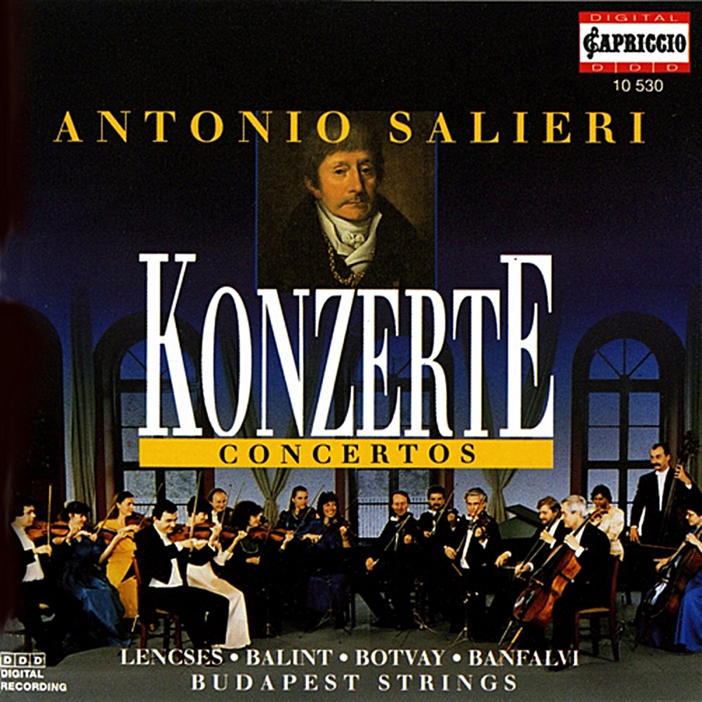Обложка альбома «Salieri: Concertos» — Karoly Botvay, Budapest Strings, Béla Bánfalvi, Lajos Lencsés & Janos Balint