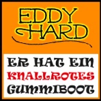 Er hat ein knallrotes Gummiboot