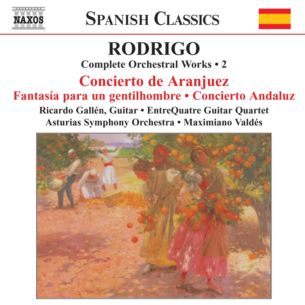 Обложка альбома «Rodrigo: Concierto De Aranjuez - Concierto Andaluz (Complete Orchestral Works, Vol. 2)» — Ricardo Gallén, Maximiano Valdes & Asturias Symphony Orchestra