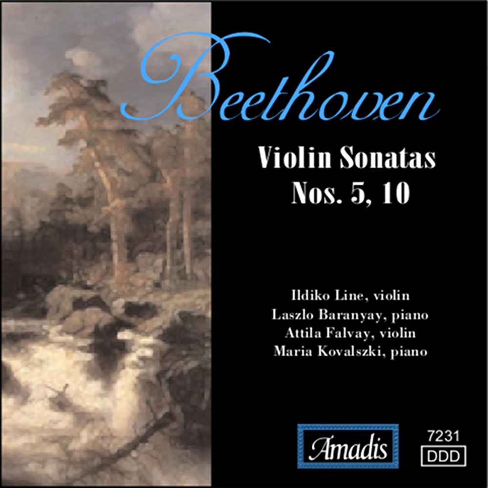 Обложка альбома «Beethoven: Violin Sonatas Nos. 5 & 10» — Ildiko Line, Laszlo Baranyay, Attila Falvay & Maria Kovalszki