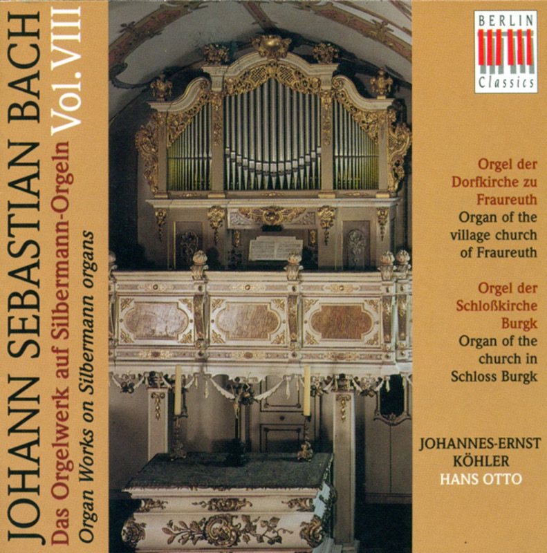 Обложка альбома «Bach: Organ Music On Silbermann Organs, Vol. 8 - BWV 525, 526, 534, 562, 564, 588, 1027a» — Hans Otto & Johannes-Ernst Köhler