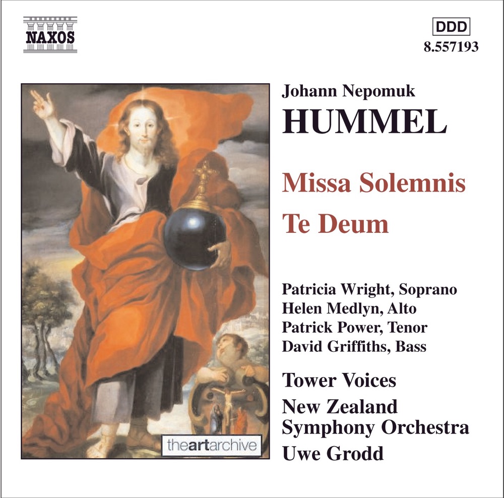 Обложка альбома «Hummel: Missa Solemnis - Te Deum» — Patricia Wright, Patrick Power, David Griffiths, Zan McKendree-Wright, Tower Voices New Zealand, Uwe Grodd & New Zealand Symphony Orchestra