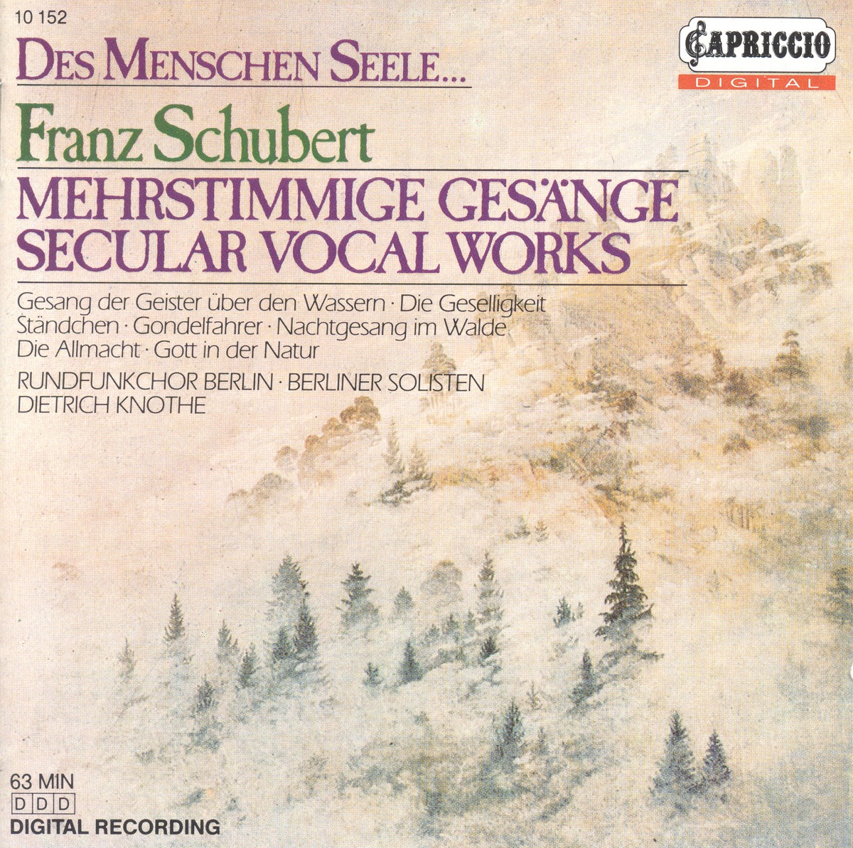 Cover du titre Gesang der Geister uber den Wassern, Op. 167, D. 714