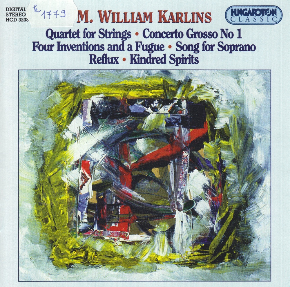 Обложка альбома «Quartet for Strings, Concerto grosso No 1» — Katharina RÖSSNER, Somogyi String Quartet, Northwestern University Symphonic Wind Ensemble & Marinos Trio