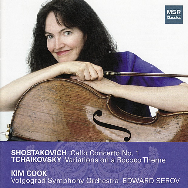 Обложка альбома «Shostakovich: Cello Concerto & Tchaikovsky Rococo Variations» — Kim Cook, Volgograd Symphony Orchestra & Edward Serov