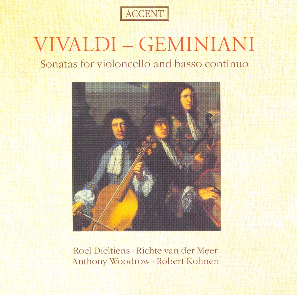 Обложка альбома «Vivaldi & Geminiani: Sonatas for Violoncello and Basso Continuo» — Anthony Woodrow, Robert Kohnen & Richte Van Der Meer