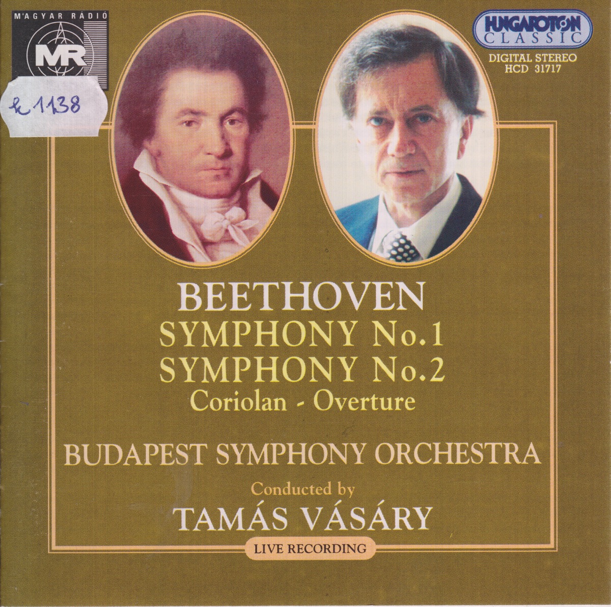 Beethoven: Symphonies Nos. 1-2 - Coriolan-Overture Op.62 cover art