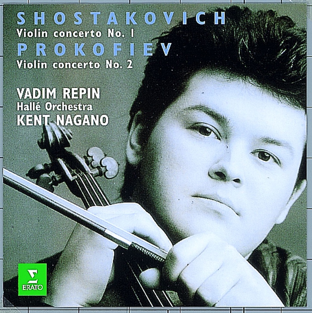 Обложка альбома «Shostakovich: Violin Concerto No. 1 - Prokofiev: Violin Concerto No. 2» — Hallé, Kent Nagano & Vadim Repin