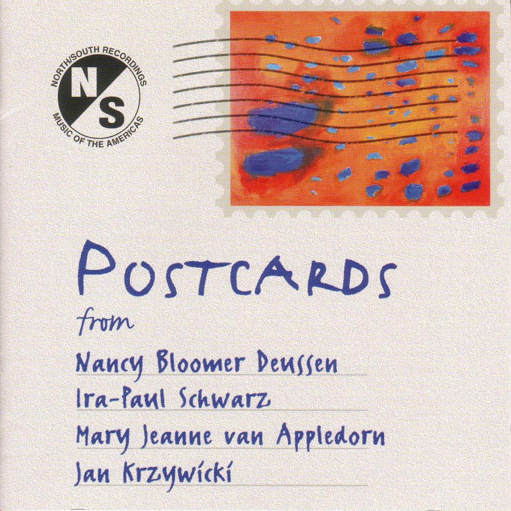Обложка альбома «Deussen, N.B.: San Andreas Suite - Appledorn, M.J. Van: Postcards to John - Trio Italiano» — Jonathan Baumgarten, Palo Alto Sunrise Quartet, members, Music Fix, Russian State Symphonic Cappella, Mikhail Ounanian, Constantin Kremetz, Rose Shlyam Grace, Denis Milner, John Scott Ford, Willie Strieder, Don Lucas, Anthony Brittin, Jan Krzywicki, Mary Ann Coppa, Susan Nowicki, Heather Dials & Glenn Steele