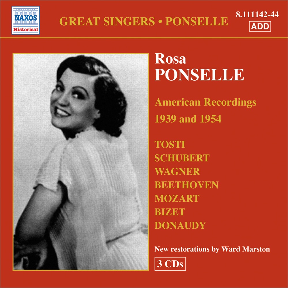 Обложка альбома «Ponselle, Rosa: American Recordings (1939, 1954)» — Rosa Ponselle, Romano Romani, Mischa Schmidt, Igor Chichagov & Ruby Mercer