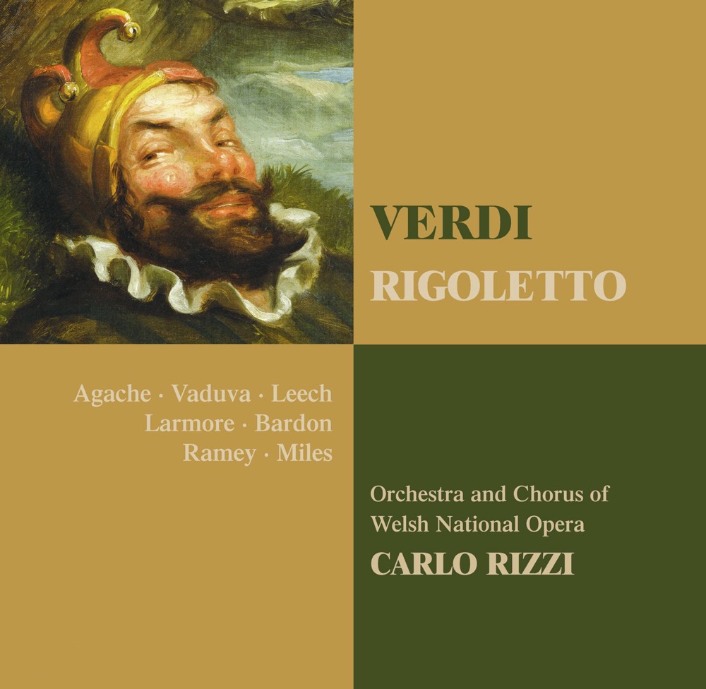 Обложка альбома «Verdi: Rigoletto» — Alastair Miles, Alexandru Agache, Barry Banks, Carlo Rizzi, Chorus of Welsh National Opera, Fabrizio Visentin, Geoffrey Moses, Jennifer Larmore, Leontina Vaduva, Welsh National Opera Orchestra, Patricia Bardon, Paula Bradbury, Peter Sidhom, Rebecca Evans, Richard Leech & Samuel Ramey
