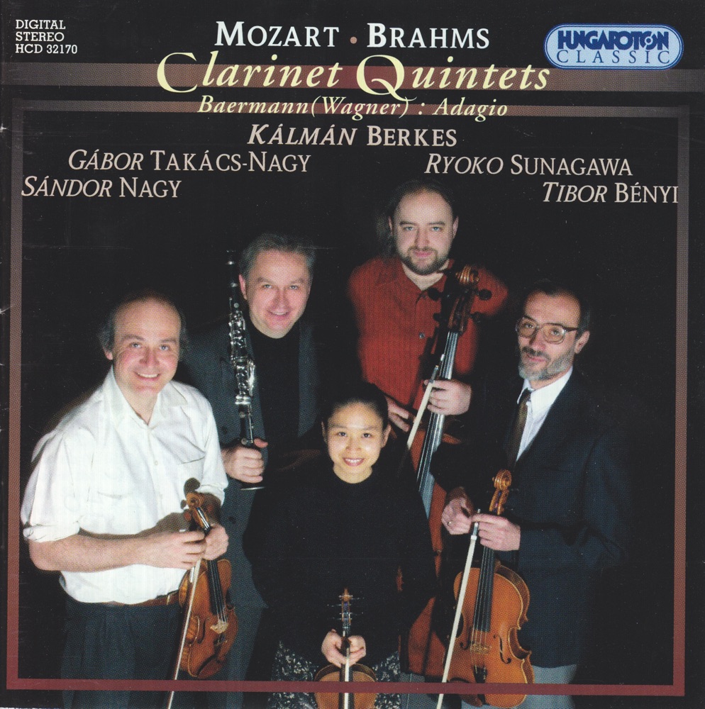 Обложка альбома «Clarinet Quintets» — Kálmán Berkes, Ryoko SUNAGAWA, Sándor Nagy, Tibor Benyi & Gábor Takács-Nagy