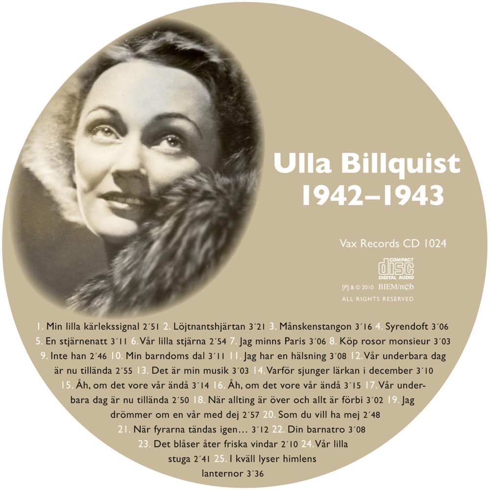 Обложка альбома «Den Kompletta Ulla Billquist 1942-1943» — Ulla Billquist