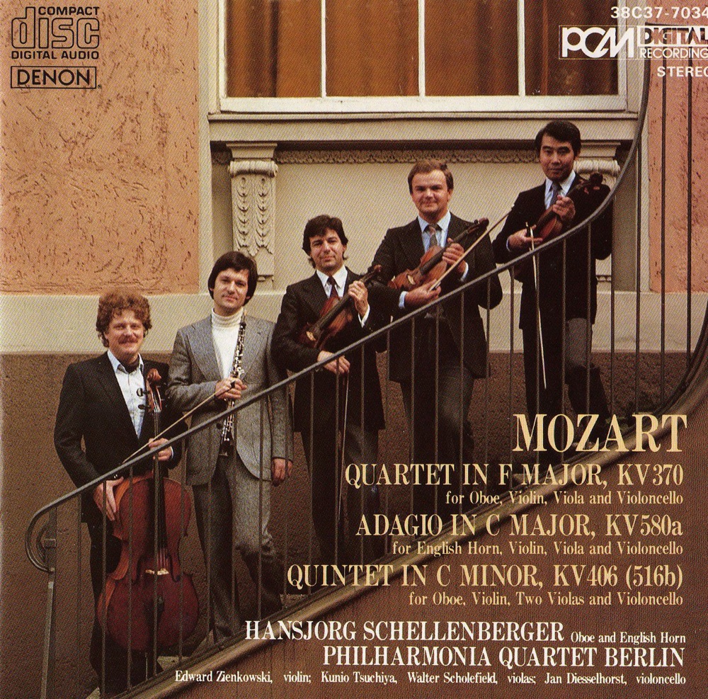 Обложка альбома «Mozart: Quartet In F Major, Adagio In C Major & Quintet In C Minor» — Hansjörg Schellenberger & Philharmonia Quartet Berlin