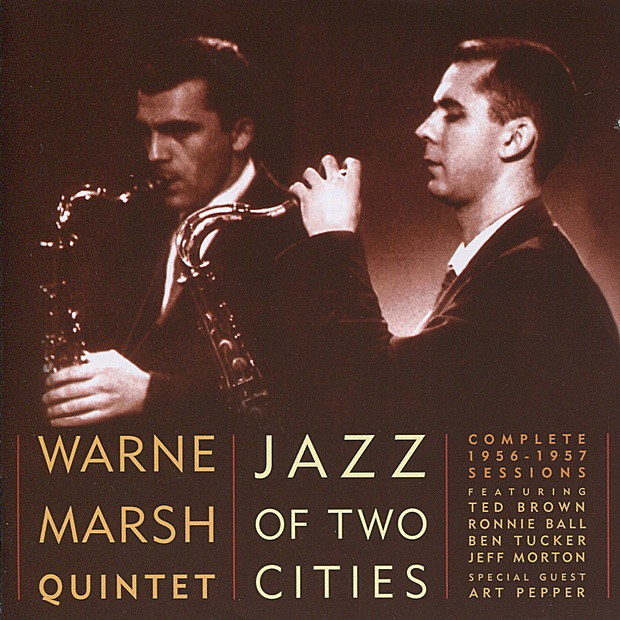Обложка альбома «Jazz of Two Cities (feat. Ted Brown, Ronnie Ball, Ben Tucker, Jeff Morton & Art Pepper)» — Warne Marsh Quintet