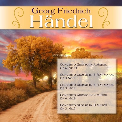 Georg Friedrich Händel: Concerto Grosso in A Major, Op. 6, No.11; Concerto grosso in B-Flat Major, Op. 3 No.1; Concerto grosso in B-Flat Major, Op. 3, No.2; Concerto Grosso in C Minor, Op. 6, No.8; Concerto grosso in D Minor, Op. 3, No.5;