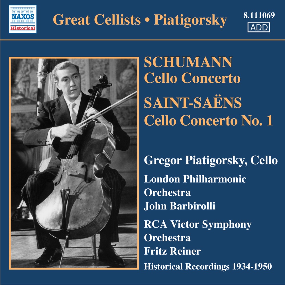 Обложка альбома «Piatigorsky, Gregor: Concertos and Encores (1934-1950)» — Gregor Piatigorsky, Sir John Barbirolli, London Philharmonic Orchestra, Ralph Berkowitz, Fritz Reiner & RCA Victor Symphony Orchestra
