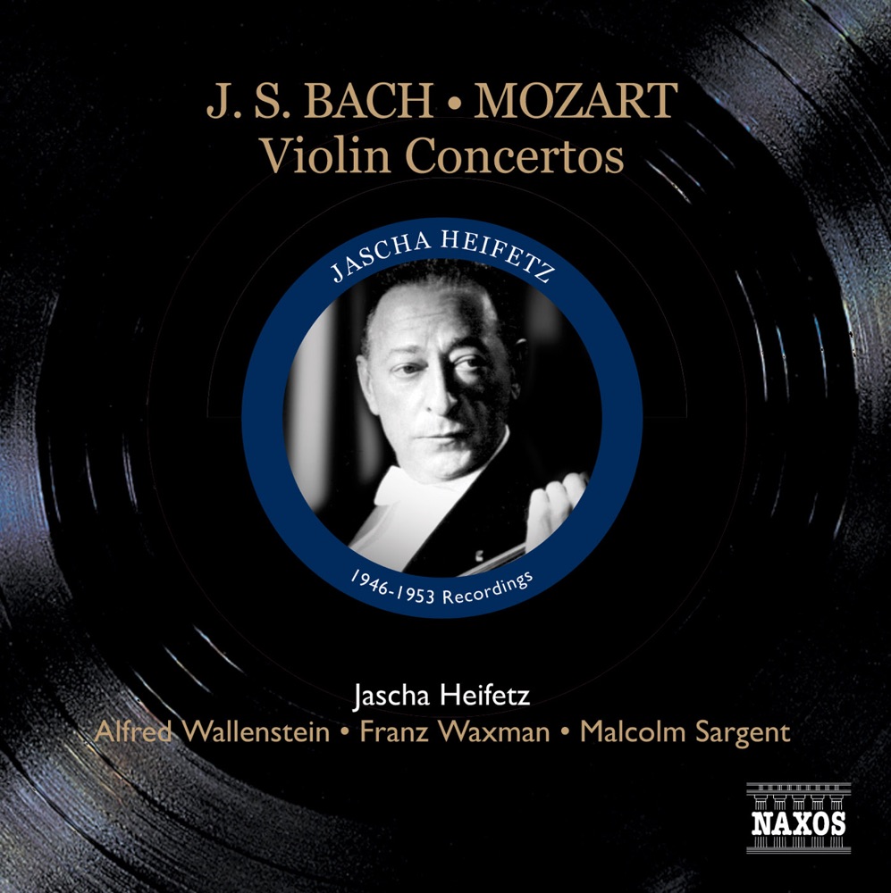 Обложка альбома «Bach: Violin Concertos - Mozart: Violin Concerto No. 5» — Jascha Heifetz, Alfred Wallenstein & London Symphony Orchestra