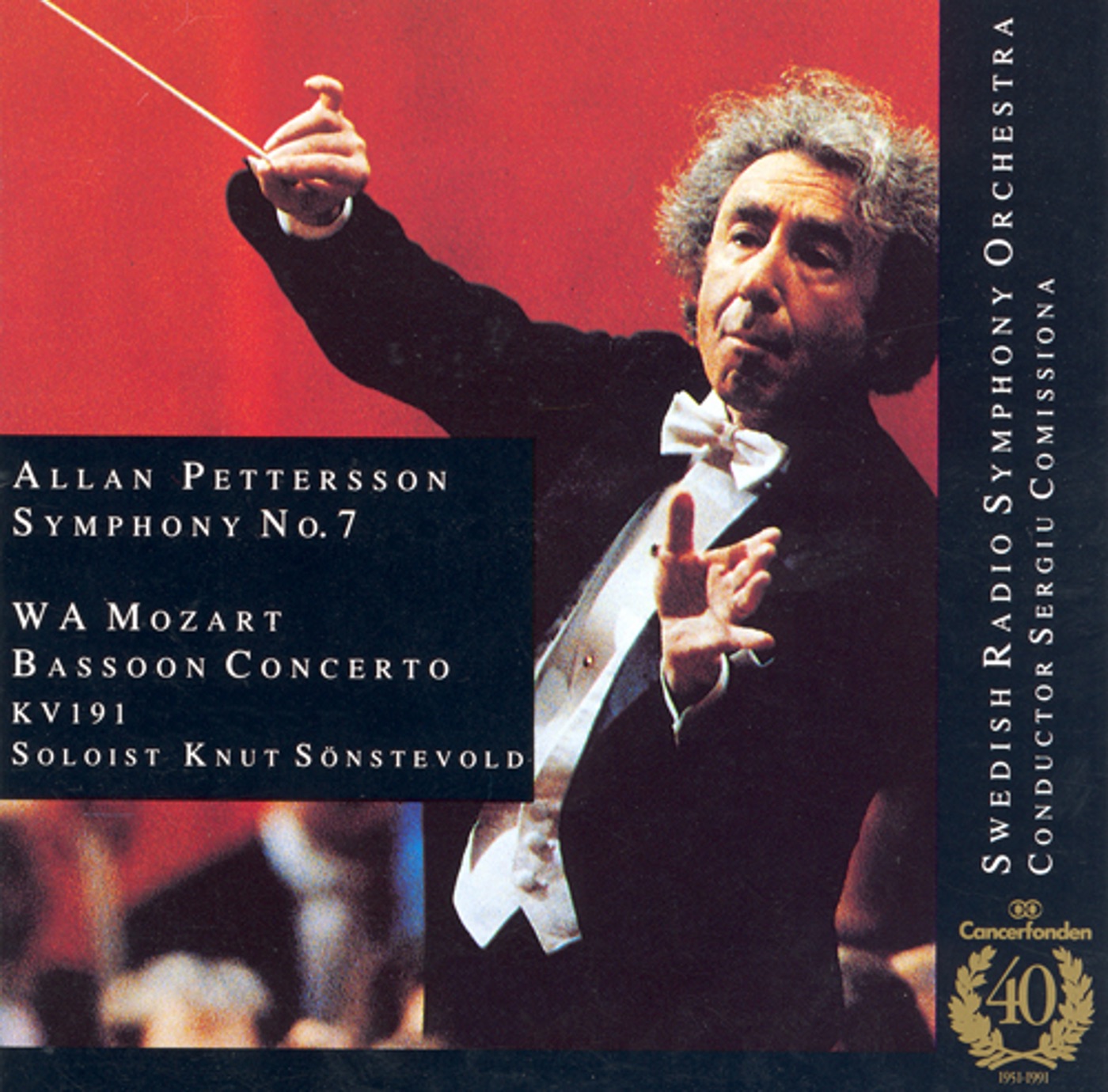 Mozart: Bassoon Concerto - Pettersson: Symphony No. 7 by Swedish Radio Symphony Orchestra, Sergiu Comissiona & Knut Sonstevold album cover