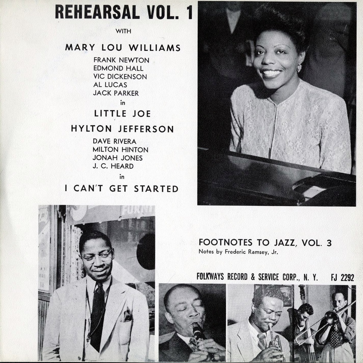 Footnotes to Jazz: Vol. 3: Jazz Rehearsal Vol. 1 cover