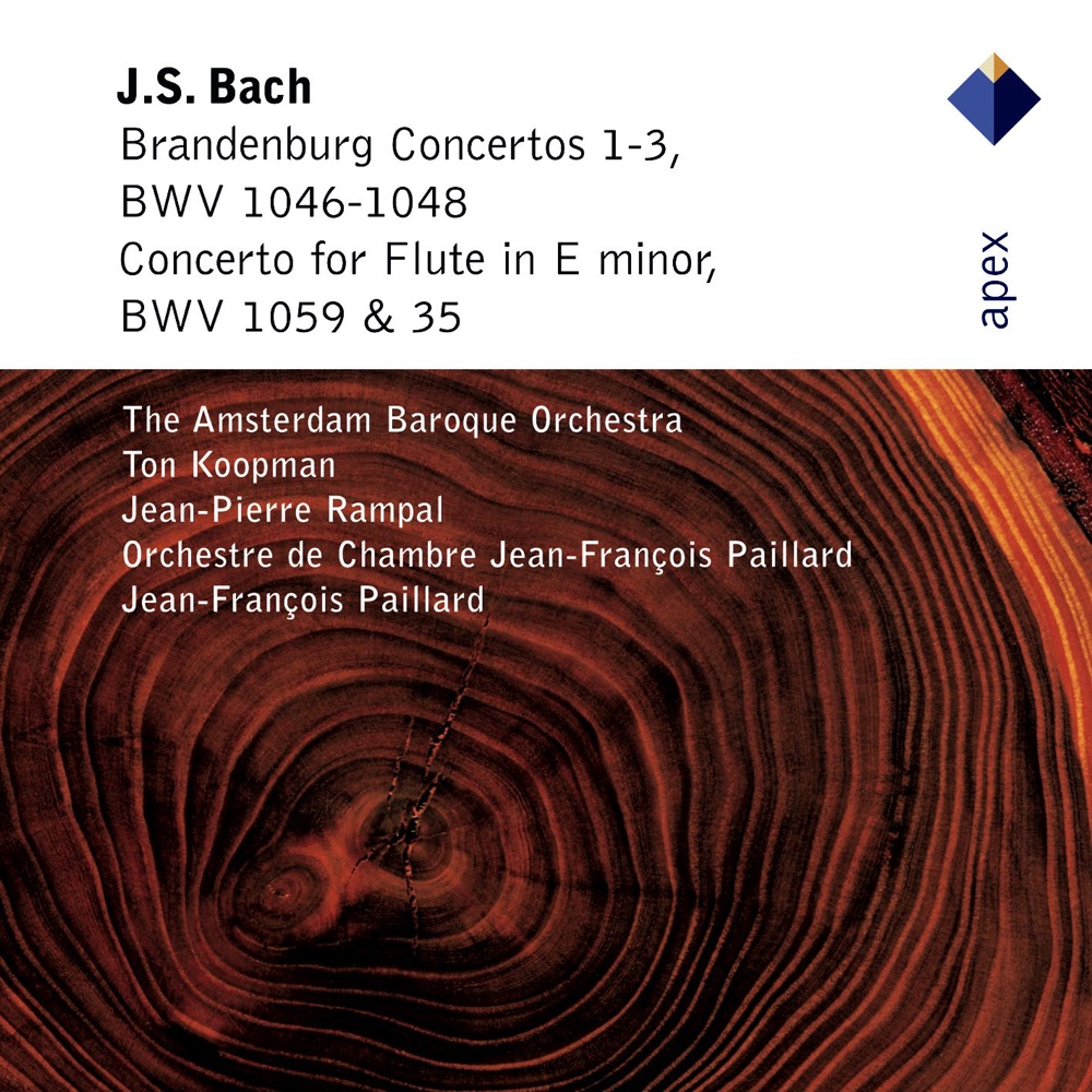 Обложка альбома «Bach: Brandenburg Concertos Nos 1 - 3 & Flute Concerto» — Amsterdam Baroque Orchestra, Orchestre de Chambre Jean-François Paillard & Ton Koopman
