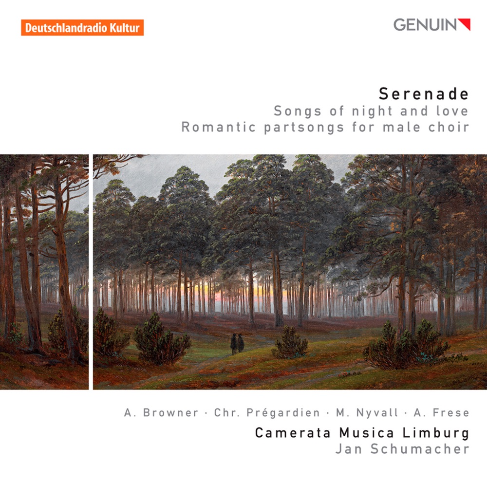 Обложка альбома «Serenade - Songs of Night and Love» — Jan Schumacher, Camerata Musica Limburg, Michael Armbruster, Zia Richter-Sonnen, Thomas Sonnen, Samuel Seidenberg, Andreas Frese, Christoph Prégardien, Martin Nyvall & Alison Browner