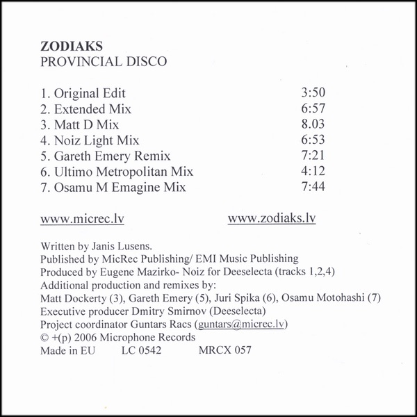 Provincial Disco (Remixes) album cover